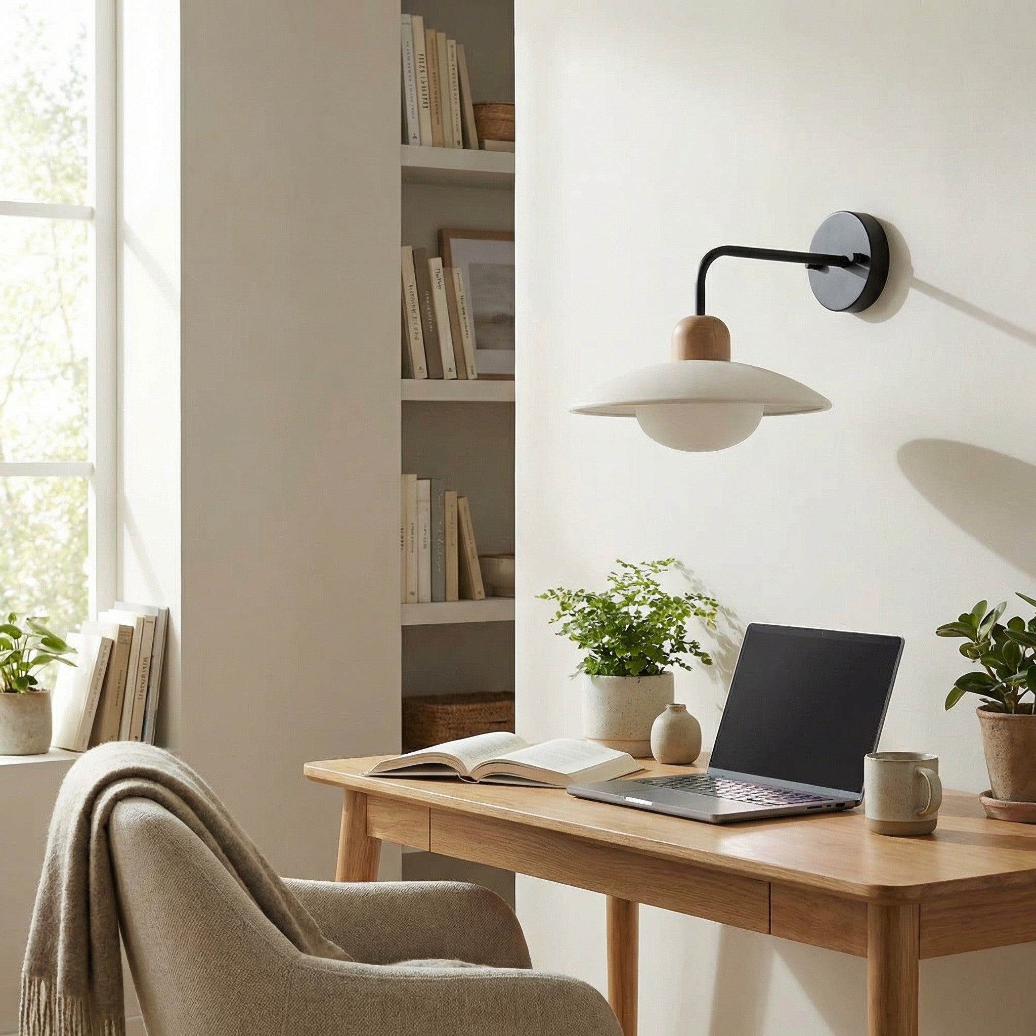 Travertijn Wandlamp Minimalistische Schijf Design Natuursteen Verlichting voor Woonkamer Slaapkamer Gang Moderne Interieur Wandverlichting met Warm Licht | Sansoti