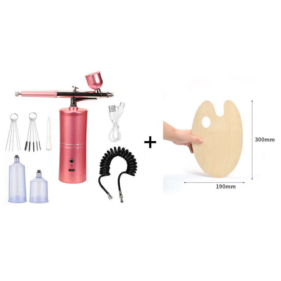 Draadloze Airbrush Pistool met 3 Verwisselbare Spuitkoppen en Oplaadbare Accu voor Modelbouw Kunst en Nail Art | Sansoti
