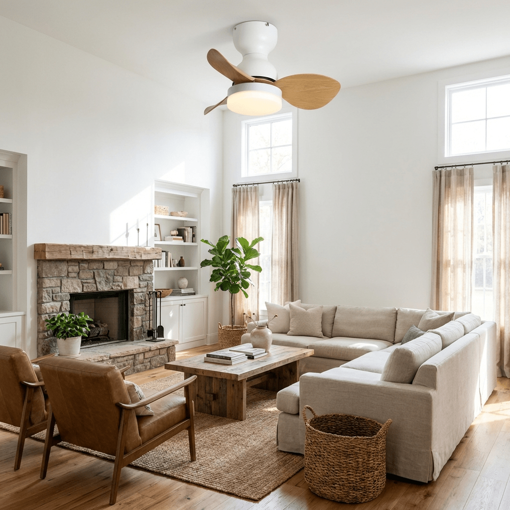 Plafondventilator met Verlichting Ø55 cm Moderne Ventilator met 6 Snelheden 3 Lichtinstellingen LED-Ventilator voor Woonkamer Slaapkamer | Sansoti