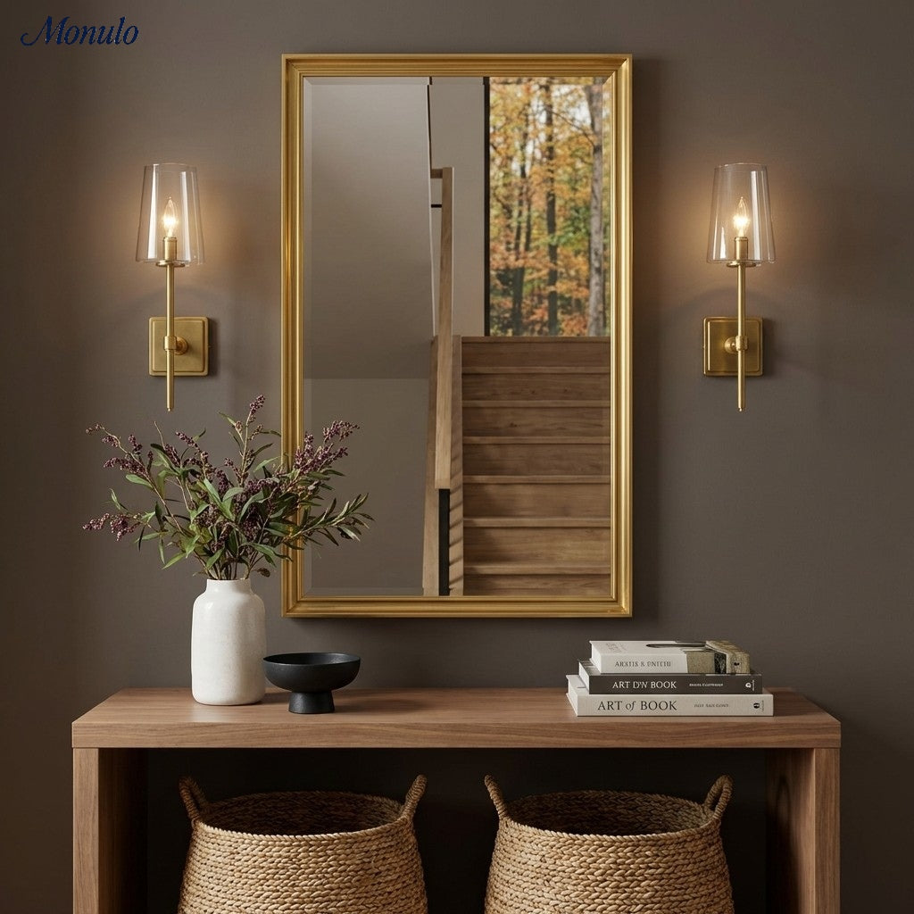 Glazen Wandlamp met Helder Glas – Enkelvoudige tot Drievoudige Configuratie – Elegante Badkamerverlichting | Sansoti