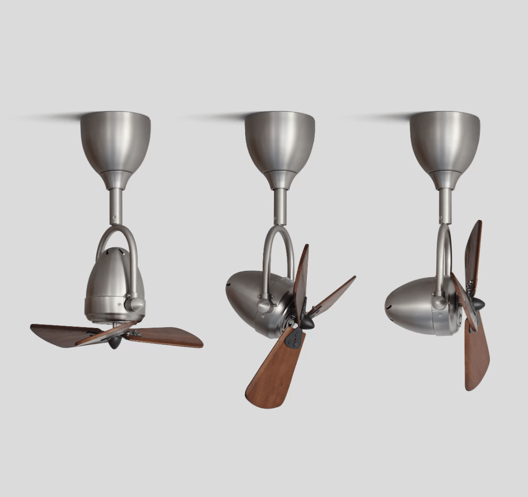 Plafondventilator met Verlichting Ø38cm – Kantelbaar Model met 6 Snelheden en Afstandsbediening – Modern Design met Houten Bladen – Geschikt voor Kleine Ruimtes | Sansoti