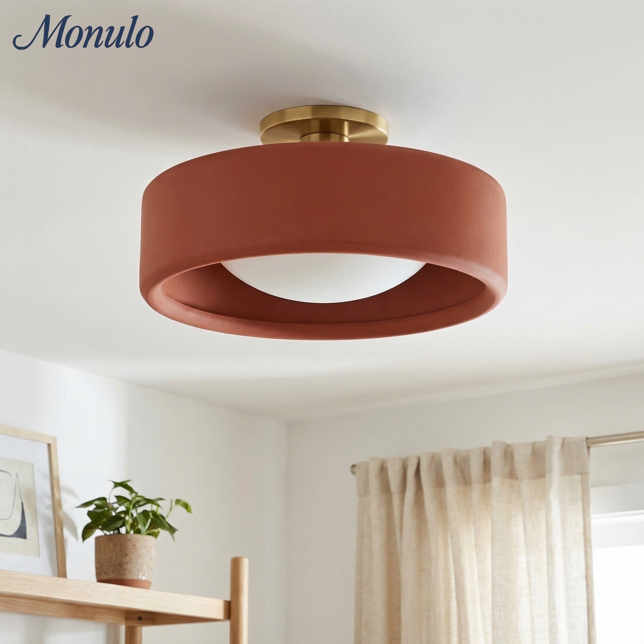 Porseleinen Plafondlamp met Strakke Montage – Moderne Lage Profiellamp Keramiek Opbouwverlichting | Sansoti