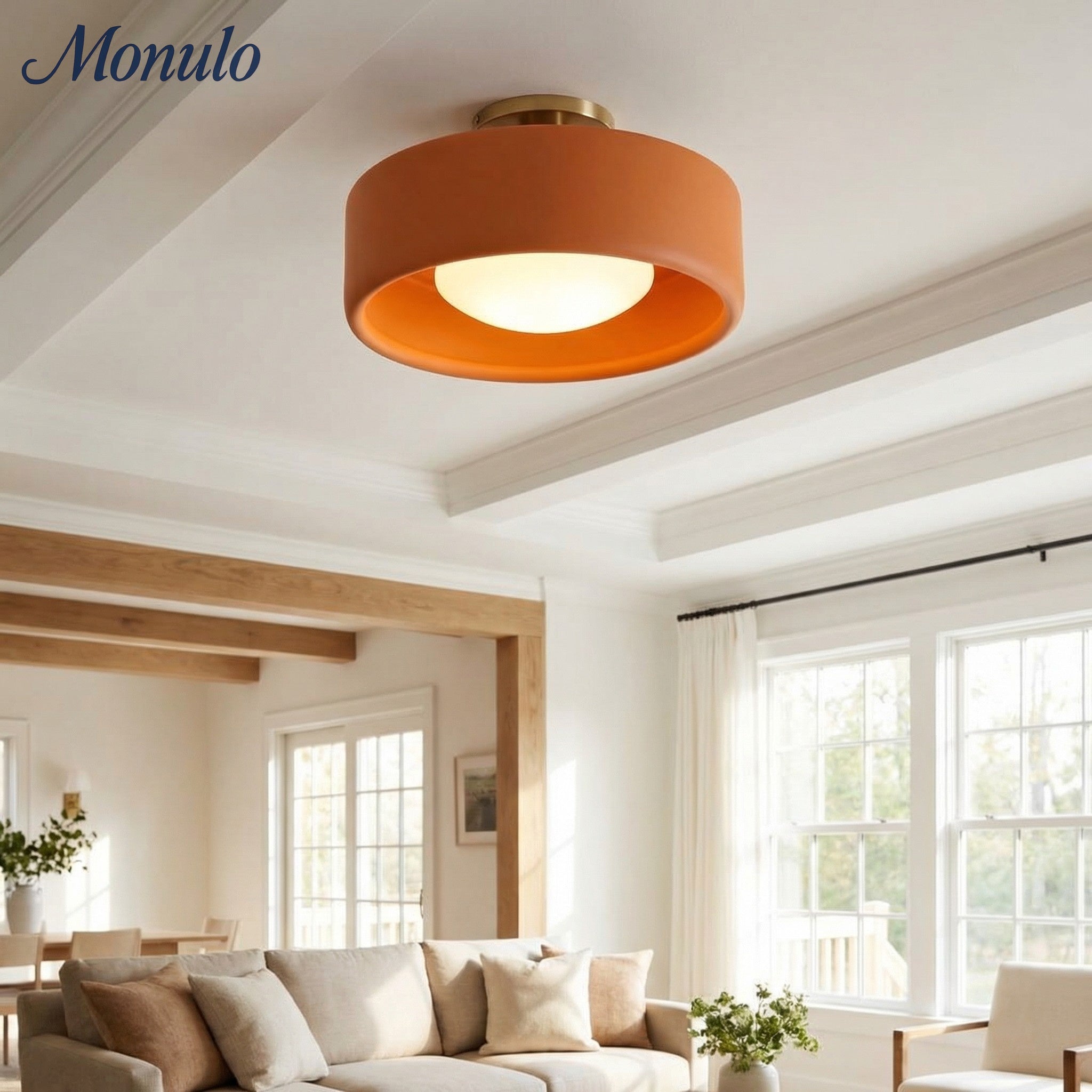 Porselein Plafondlamp Rond Modern – Zachte Sfeerverlichting voor Gang Kantoor Keuken | Sansoti