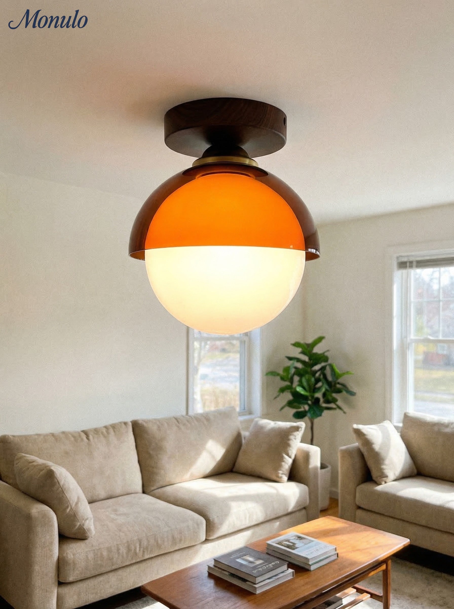 Vintage Plafondlamp met Zonsondergangstinten voor Gang en Entree – Moderne Sfeerverlichting | Sansoti