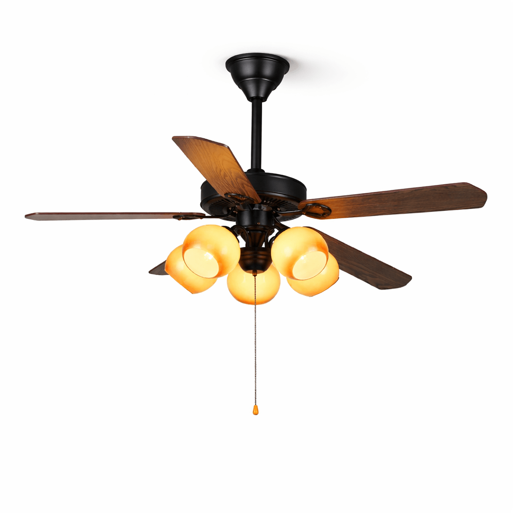 Theodore Vintage Plafondventilator met Verlichting — Retro Design met Dimbare Afstandsbediening | Sansoti
