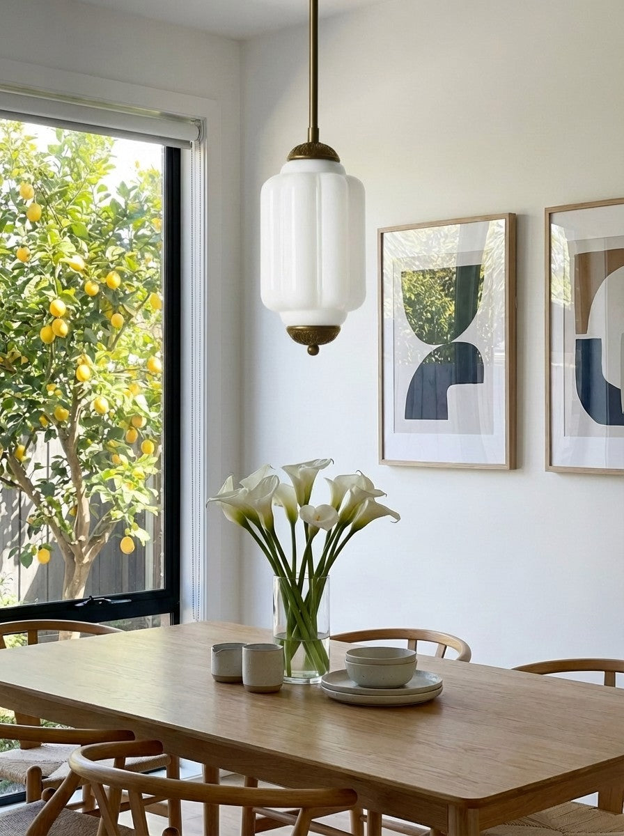 Vintage Glazen Hanglamp met Nostalgische Uitstraling – Verfijnde Verlichting voor Eetkamer en Keuken | Sansoti