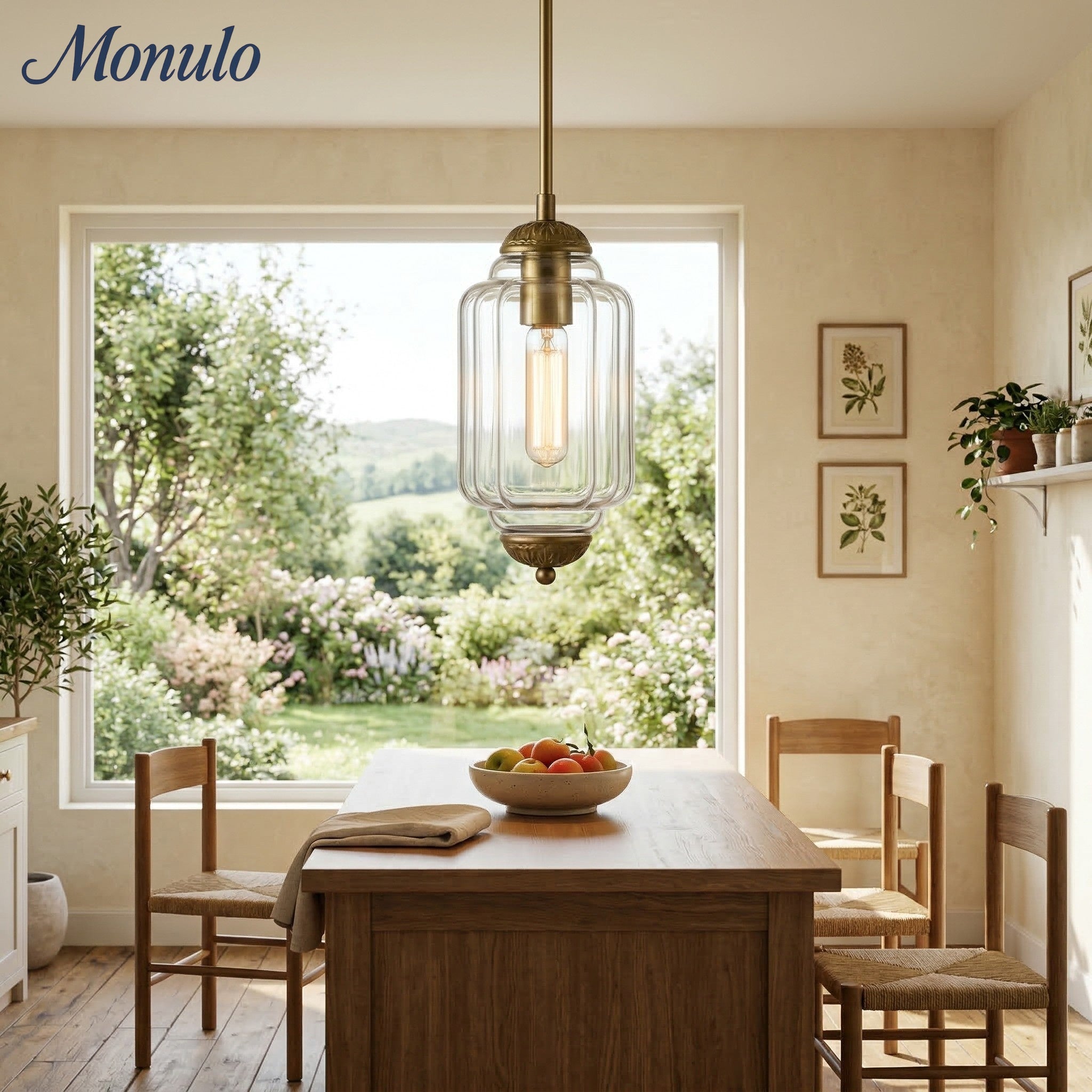 Vintage Melkglazen Hanglamp met Gegolfde Rand – Scandinavische Sfeerverlichting voor Keuken en Slaapkamer | Sansoti