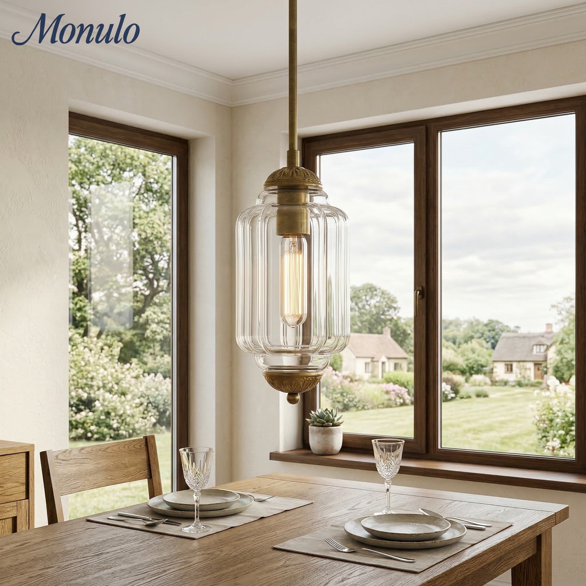 Vintage Melkglazen Hanglamp met Gegolfde Rand – Scandinavische Sfeerverlichting voor Keuken en Slaapkamer | Sansoti