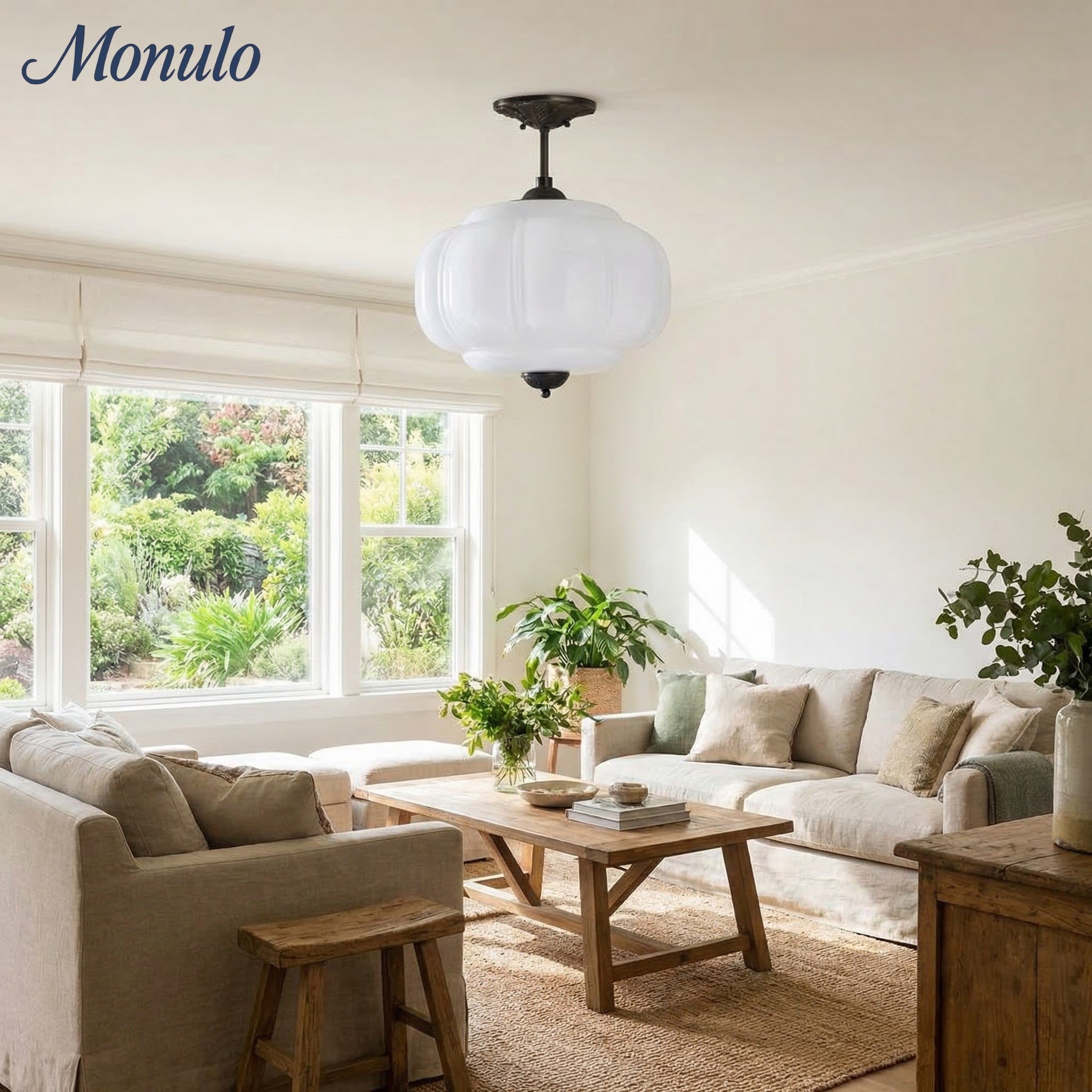 Vintage Melkglazen Hanglamp met Gegolfde Rand – Scandinavische Sfeerverlichting voor Keuken en Slaapkamer | Sansoti