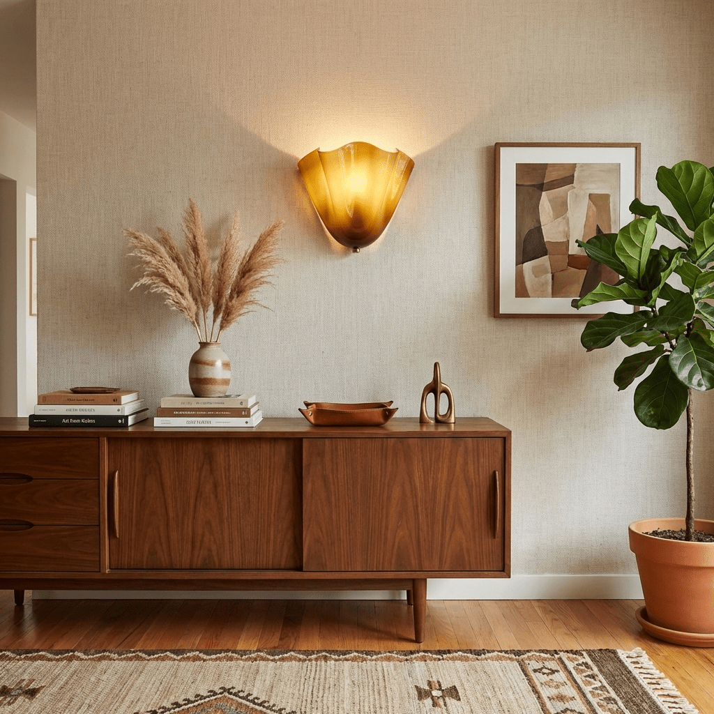 Petalia Wandlamp — Sculptural Petal-Geïnspireerde Glazen Wandverlichting met G9 Fitting en Hardwired Installatie (28 × 25 × 13 cm) | Sansoti