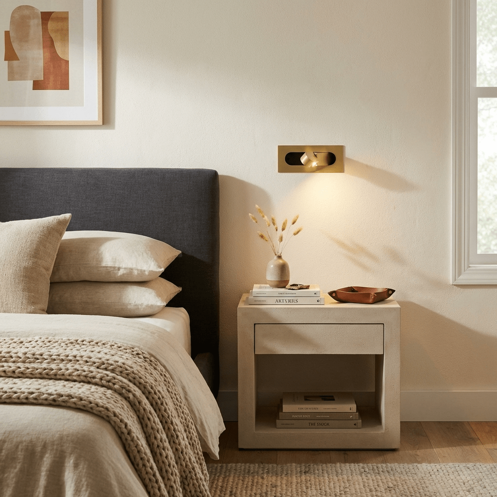 LED wandlamp met verborgen schakelaar – druk in, druk uit – verstelbare kop voor leeslicht naast bed | Sansoti