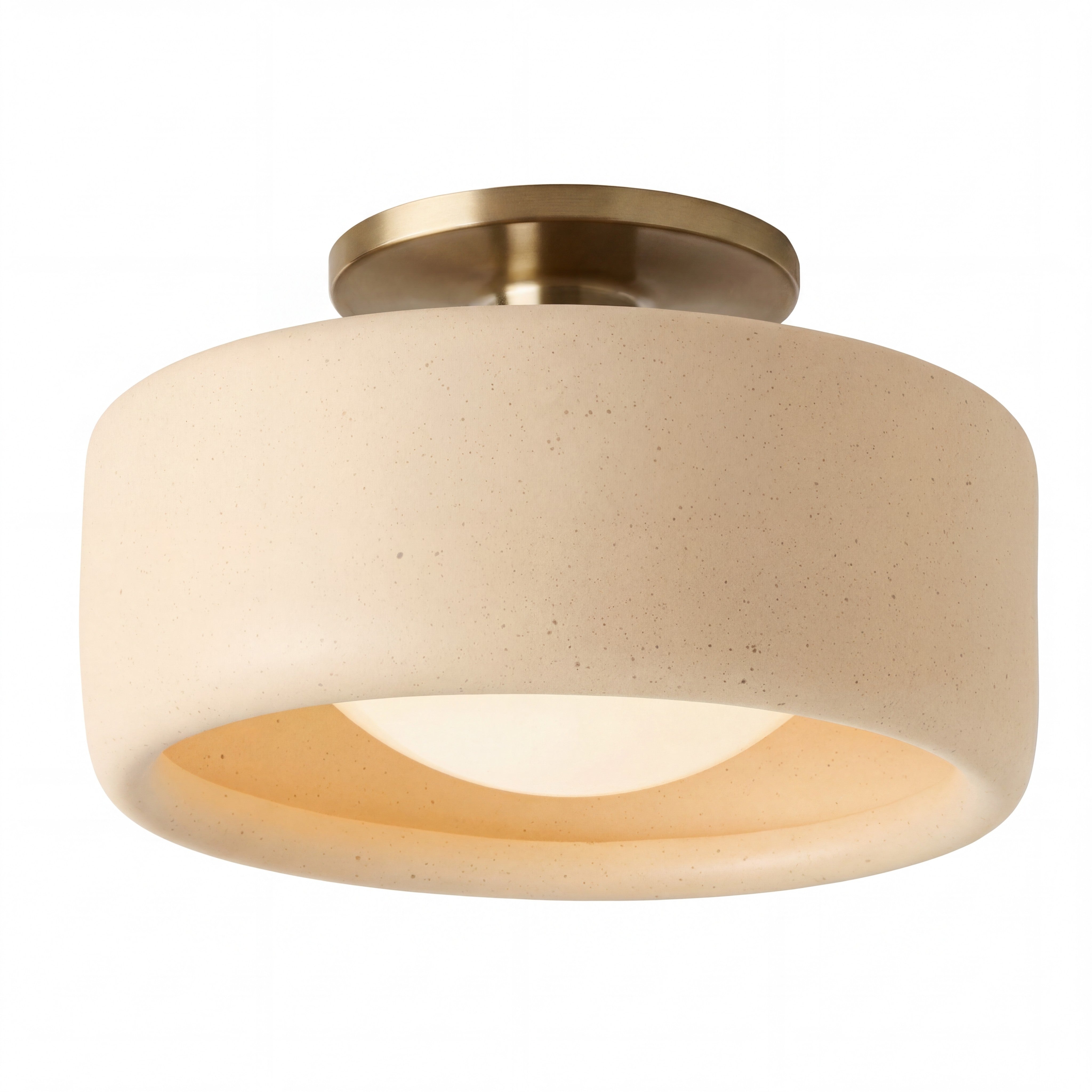 Keramische Plafondlamp Scandinavisch Design met Halfrond Porselein Kap | Sansoti