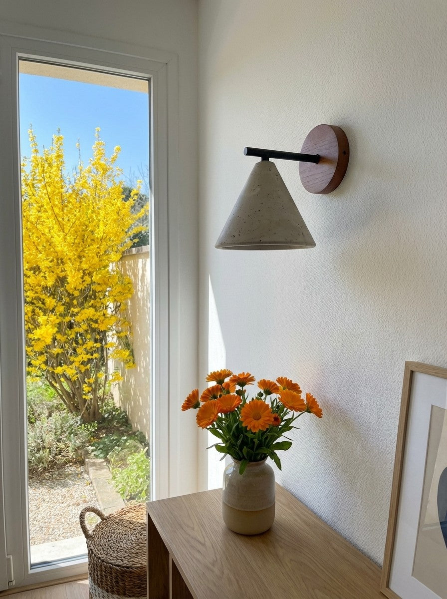 Travertijn Wandlamp Taps Toelopend Design Minimalistische Accentverlichting Slaapkamer Woonkamer | Sansoti