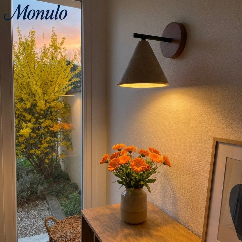 Travertijn Wandlamp Taps Toelopend Design Minimalistische Accentverlichting Slaapkamer Woonkamer | Sansoti