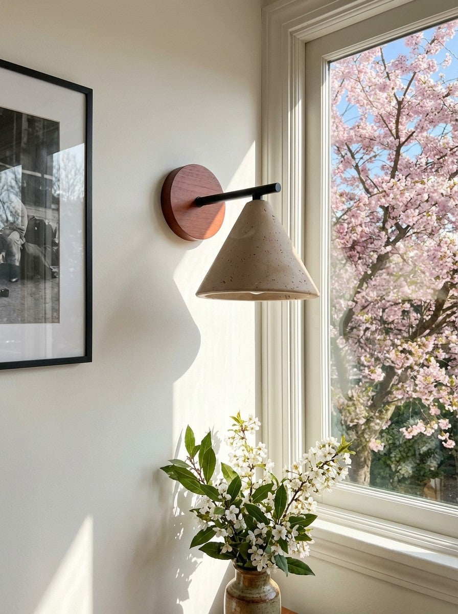 Travertijn Wandlamp Taps Toelopend Design Minimalistische Accentverlichting Slaapkamer Woonkamer | Sansoti