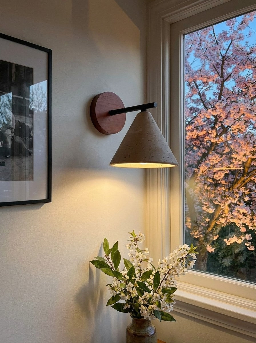 Travertijn Wandlamp Taps Toelopend Design Minimalistische Accentverlichting Slaapkamer Woonkamer | Sansoti