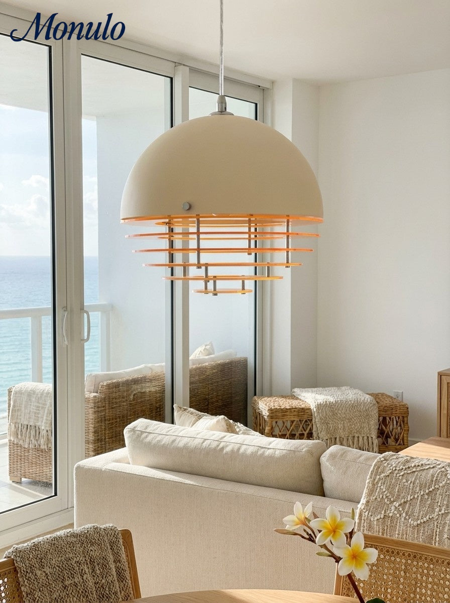 Stijlvolle Hanglamp Bauhaus Design Oranje-Wit Sfeerverlichting voor Moderne Interieurs | Sansoti