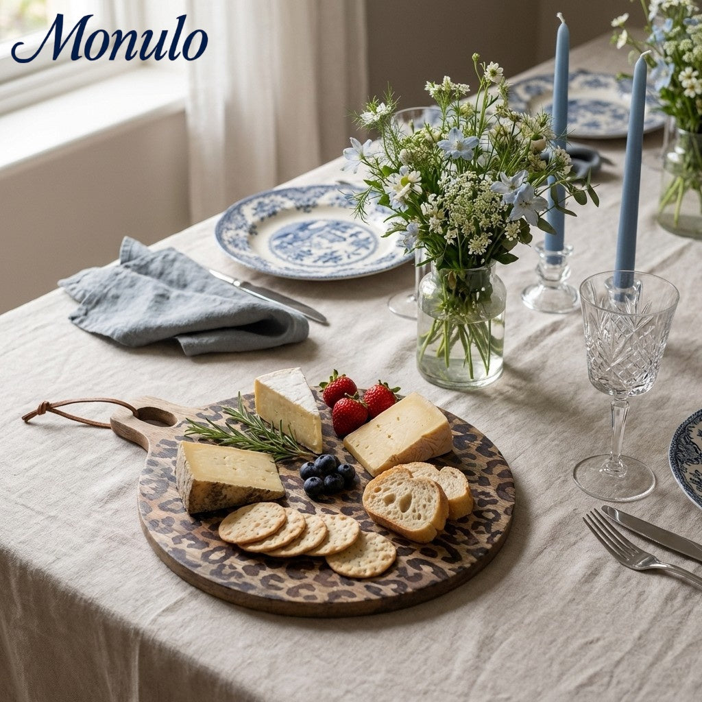 Houten Serveerplank Sapelehout Rond en Vierkant Scandinavisch Design voor Keuken en Tafel | Sansoti