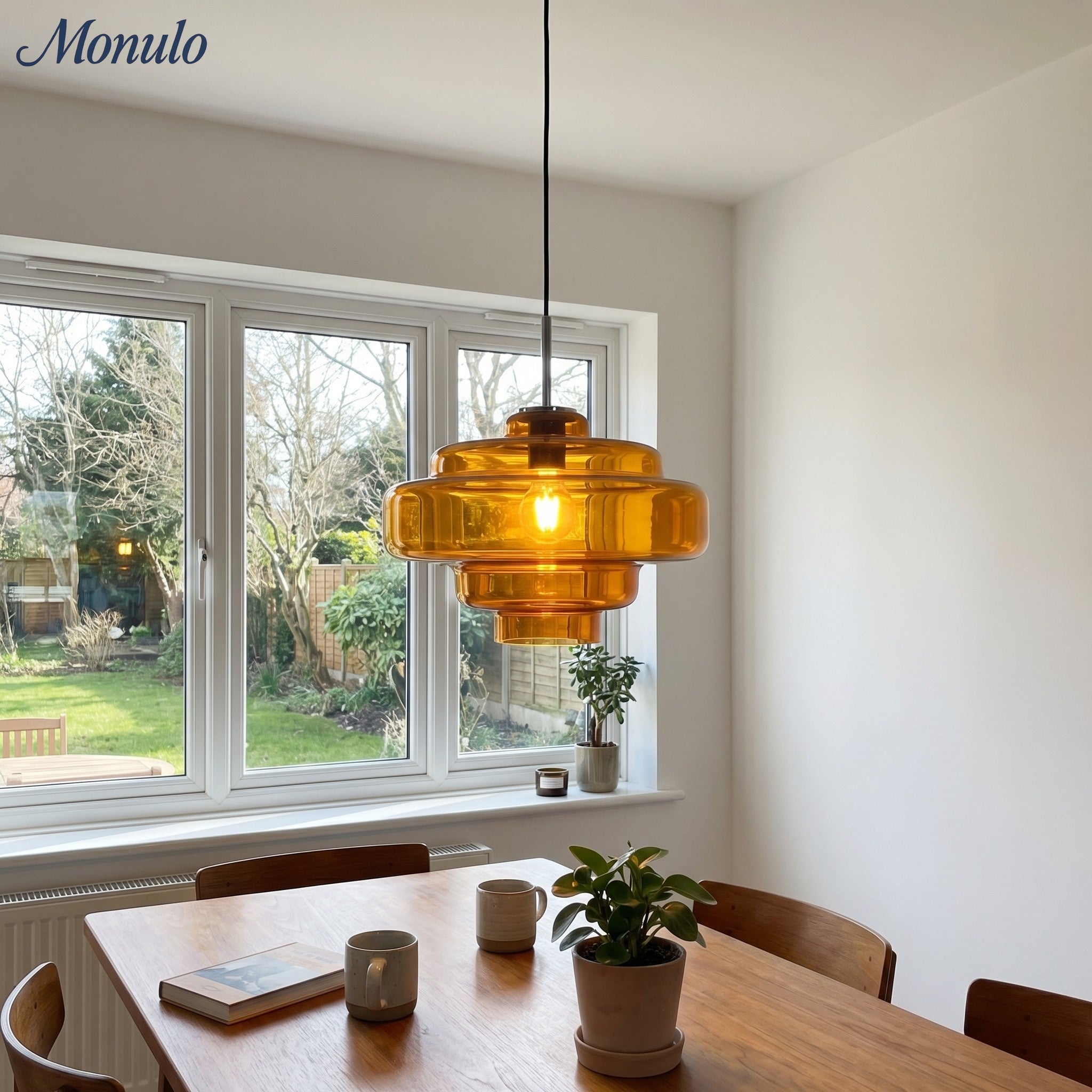 Gekleurde Glazen Hanglamp met Verstelbare Ophanging – Moderne Lichtpunt voor Eetkamer Keuken Woonkamer | Sansoti