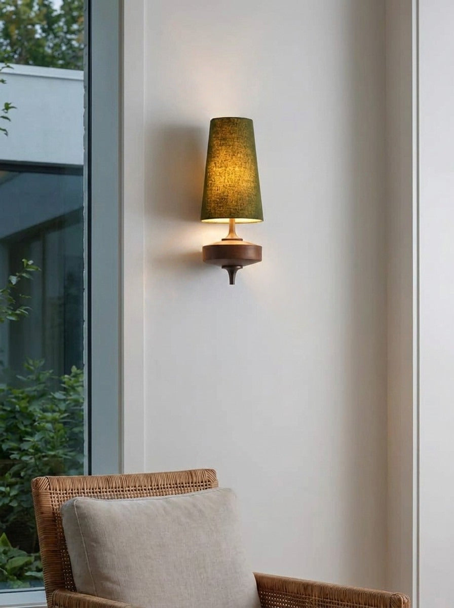 Retro Wandlamp met Stoffen Kap – Vintage Verlichting voor Slaapkamer | Sansoti