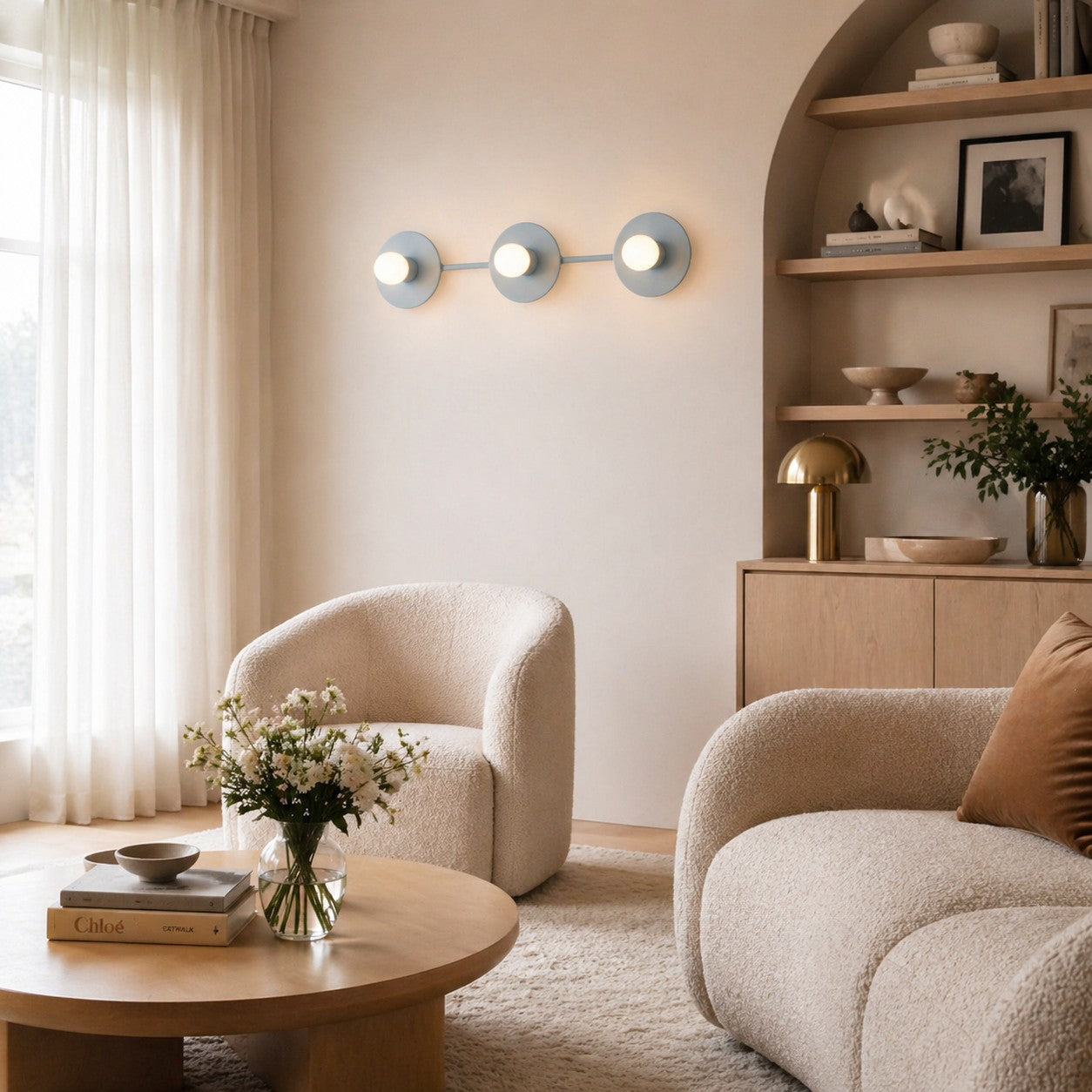 Minimalistische Badkamerlamp met Drie Lichtpunten - Verkrijgbaar in Meerdere Kleuren | Sansoti