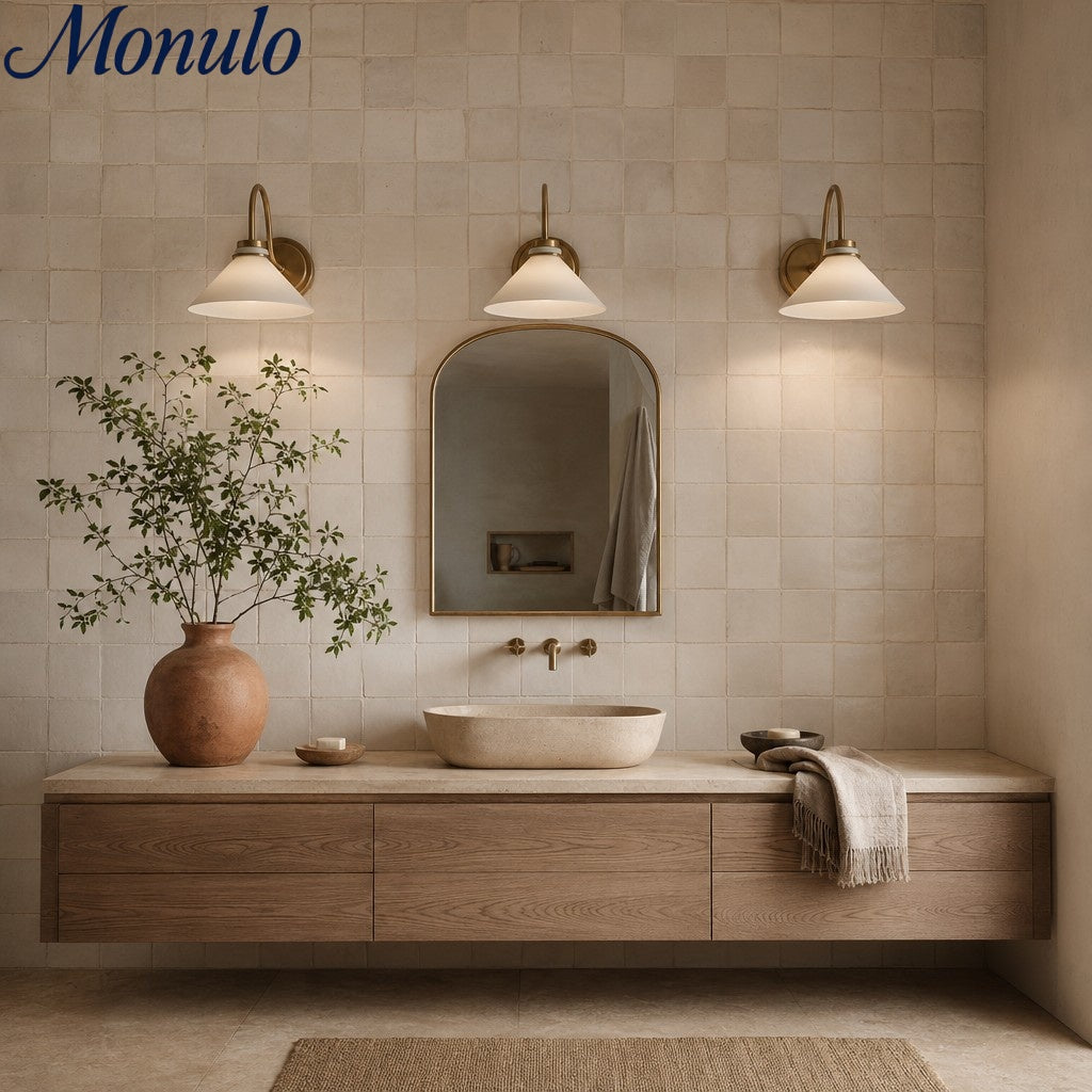 Globe Wandlamp met Gebogen Arm – Moderne Industriële Verlichting voor Badkamer, Slaapkamer en Gang | Sansoti