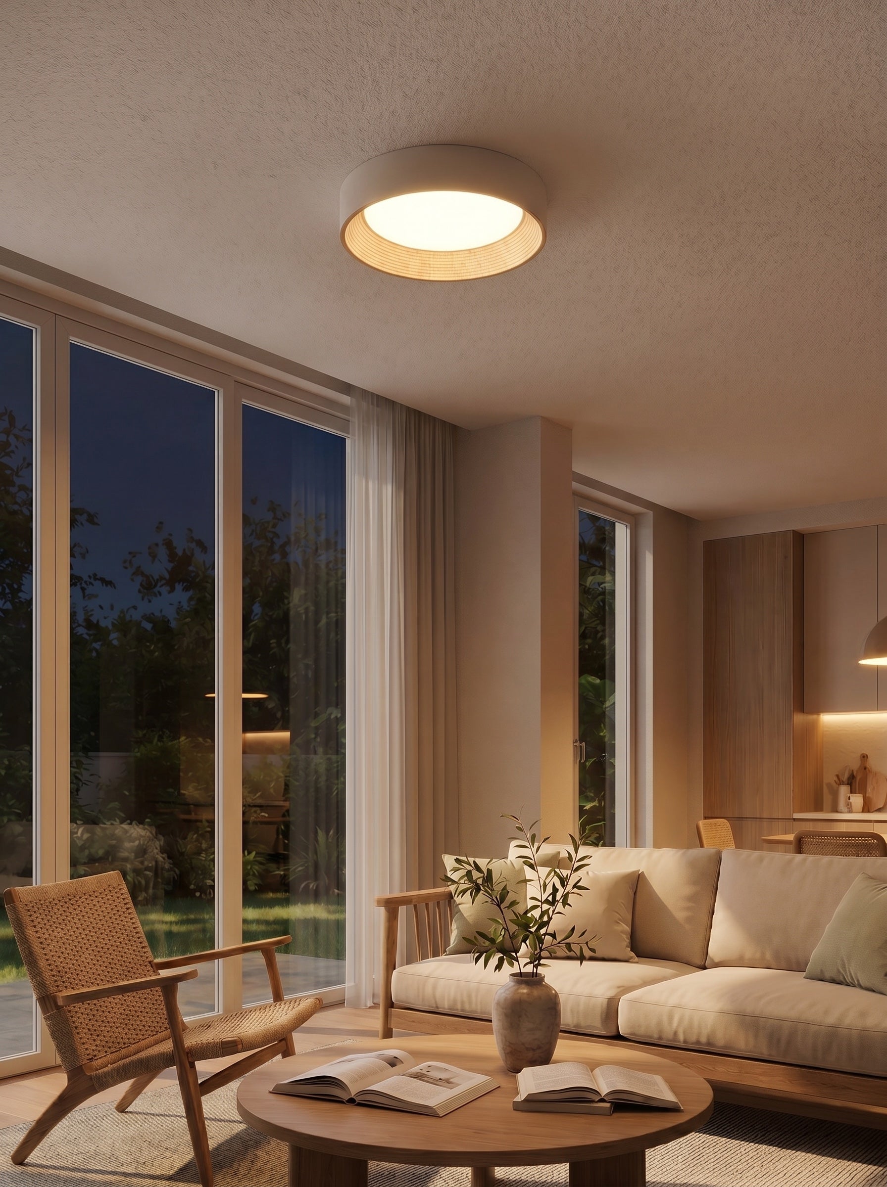 Minimalistische Plafondlamp Rond Laagbouw Slaapkamer Plafondverlichting LED | Sansoti