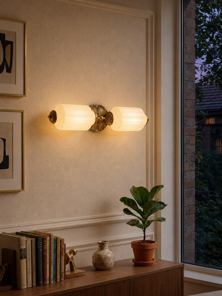 Vintage Glazen Wandlamp Horizontaal Model Eloise Lichtbron voor Woonkamer en Gang | Sansoti