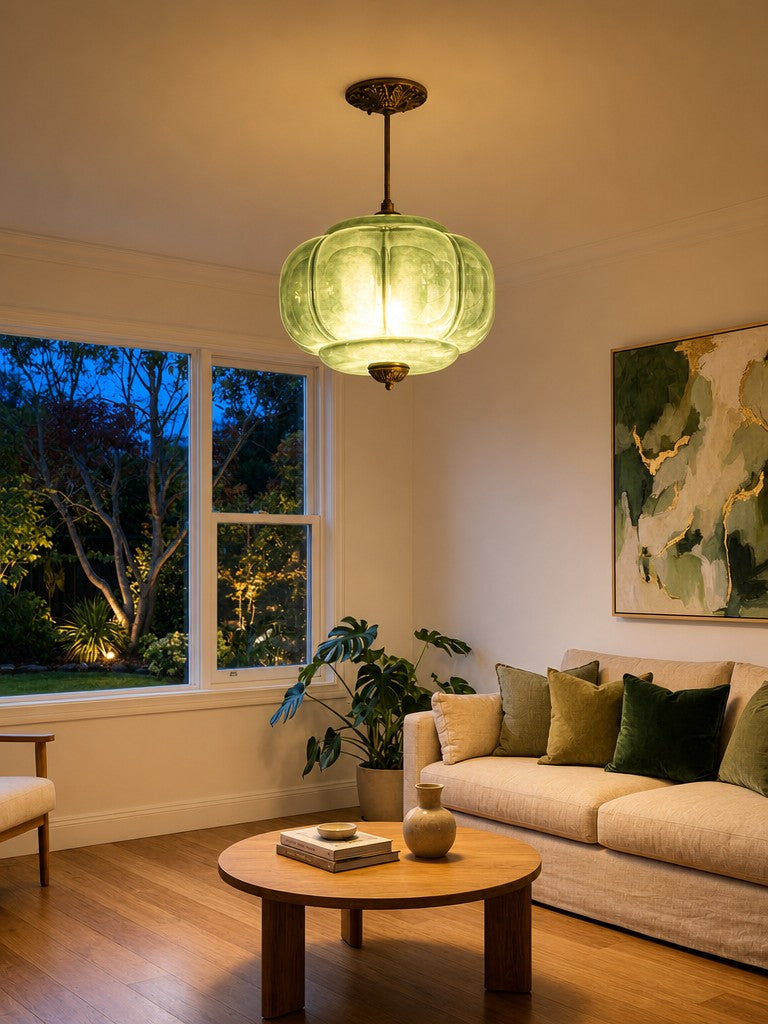 Vintage Melkglazen Hanglamp met Gegolfde Rand – Scandinavische Sfeerverlichting voor Keuken en Slaapkamer | Sansoti