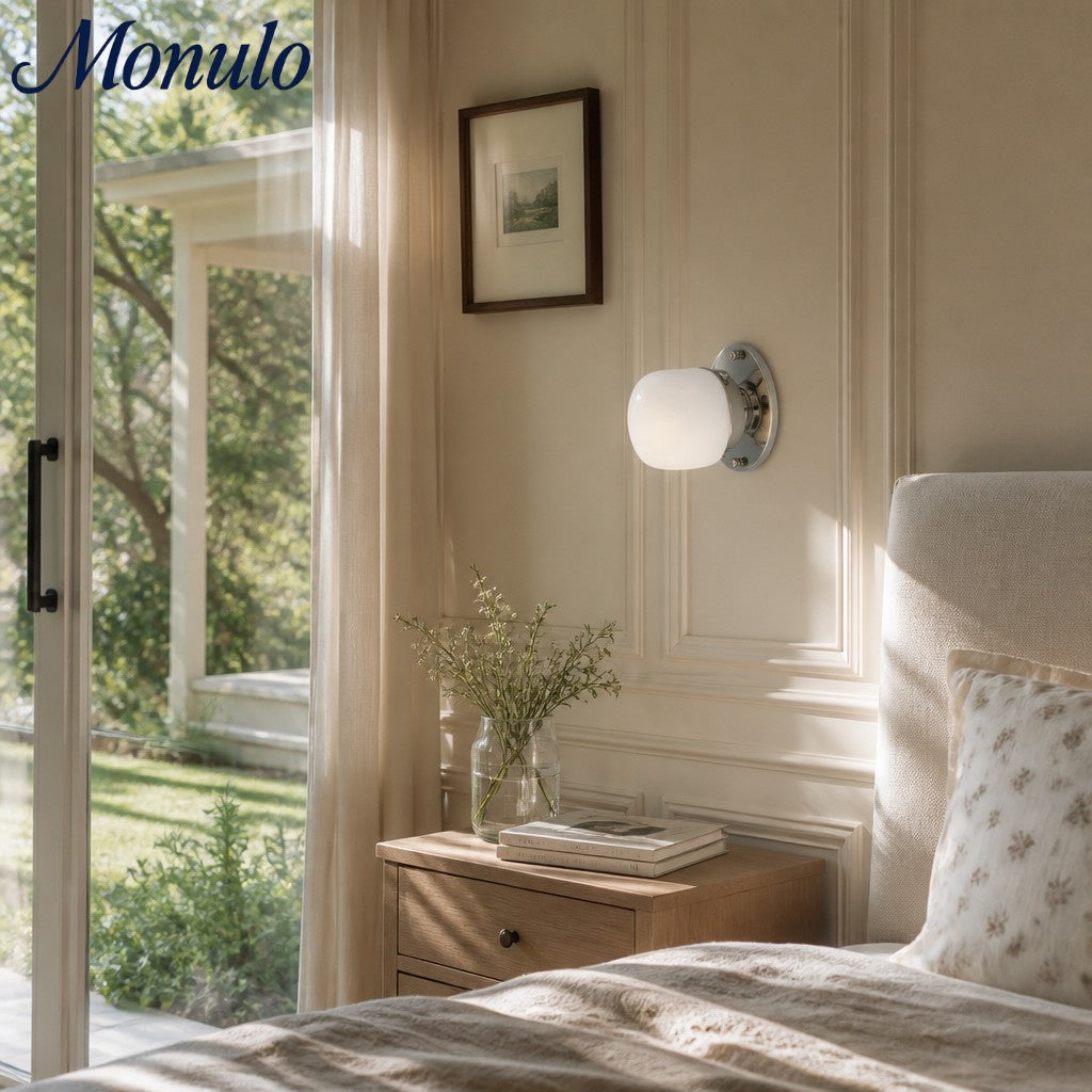 Opaal Glazen Wandlamp & Plafondlamp Dubbelfunctie Modern Design Messing | Sansoti