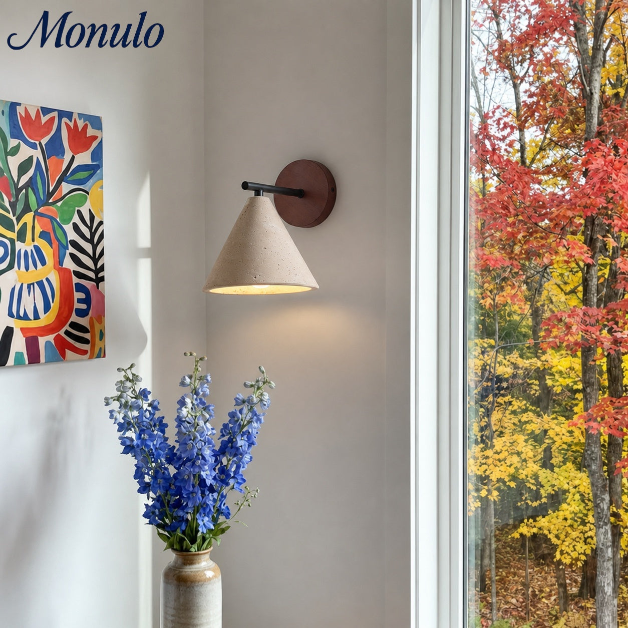 Travertijn Wandlamp Taps Toelopend Design Minimalistische Accentverlichting Slaapkamer Woonkamer | Sansoti