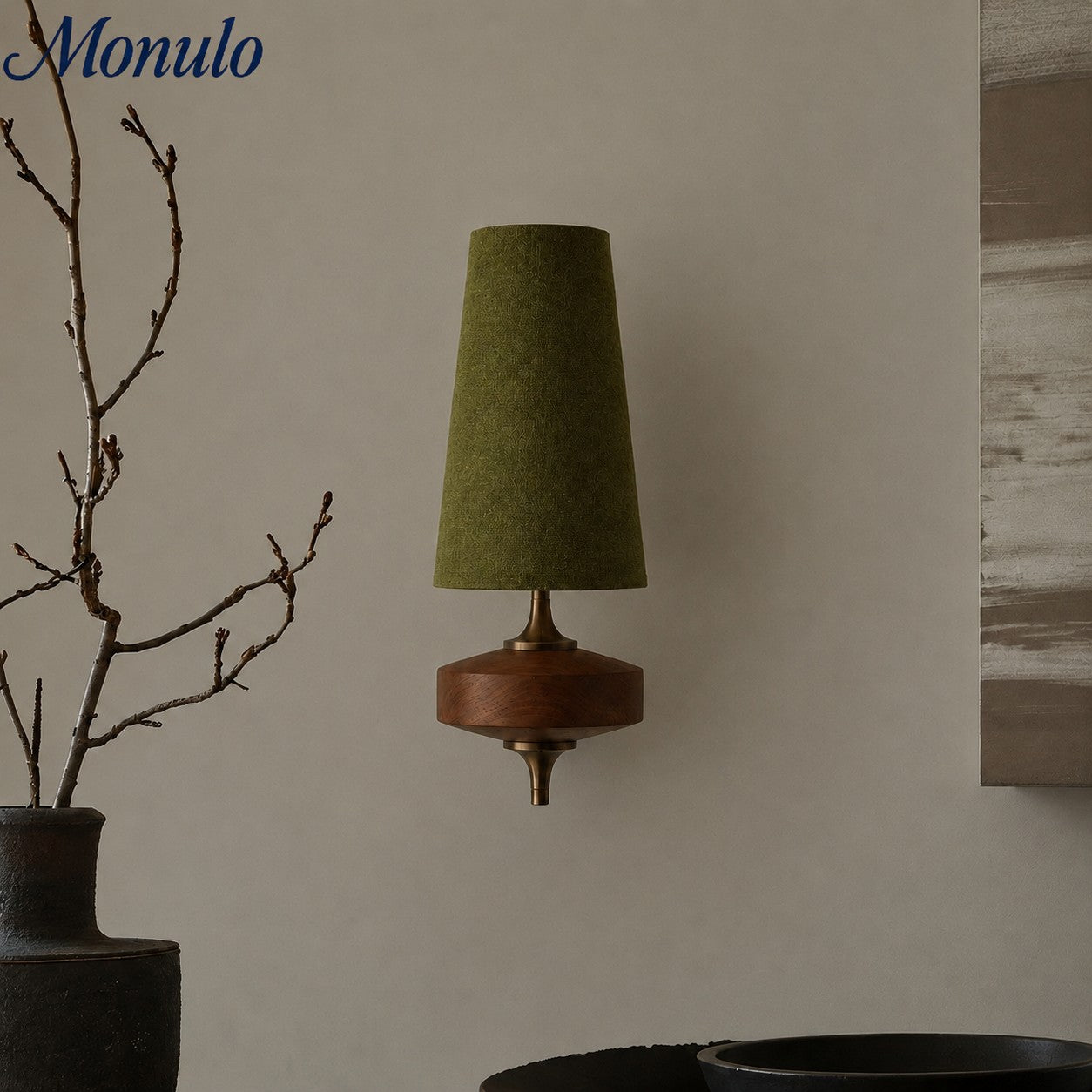 Retro Wandlamp met Stoffen Kap – Vintage Verlichting voor Slaapkamer | Sansoti