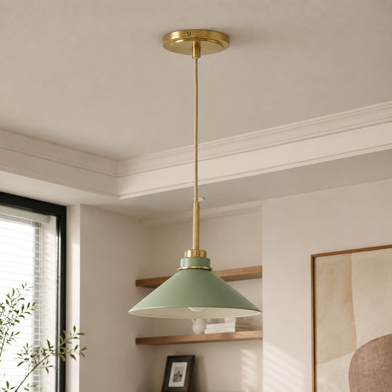 Kegelvormige Hanglamp in Landelijke Stijl - Dimbaar - Voor Keuken en Hal - Scandinavisch Geïnspireerd - Modern Farmhouse Verlichting | Sansoti