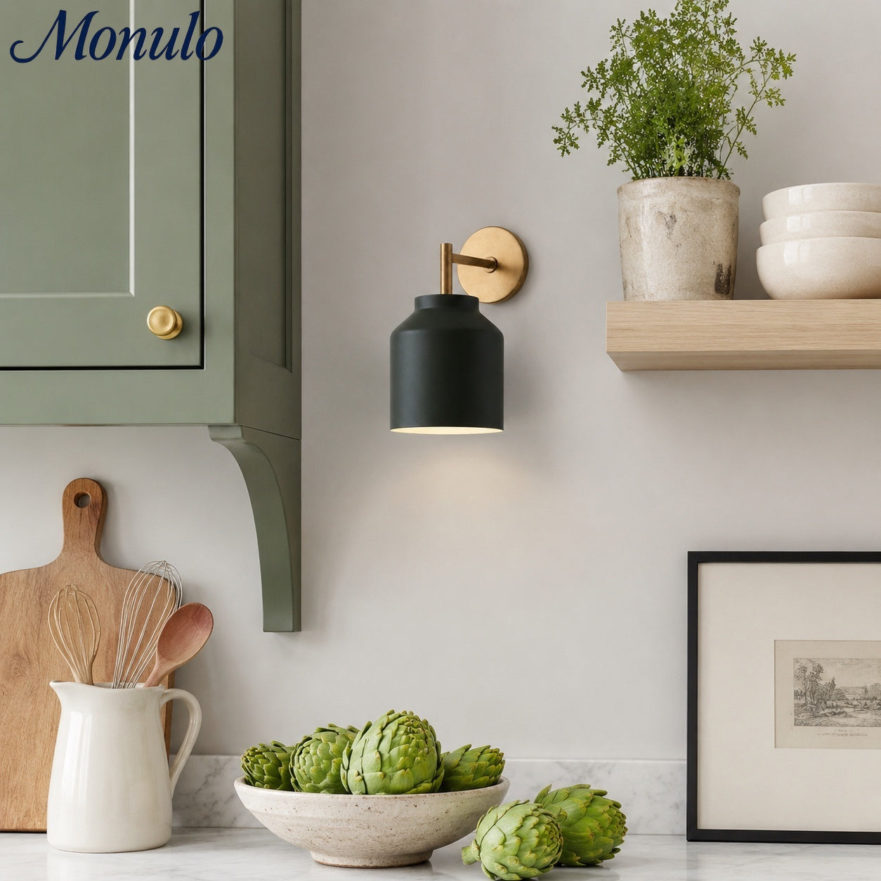 Wandlamp met Melkglazen Kap en Metalen Accenten Minimalistisch Design Sfeerlamp Hal Gang Slaapkamer | Sansoti