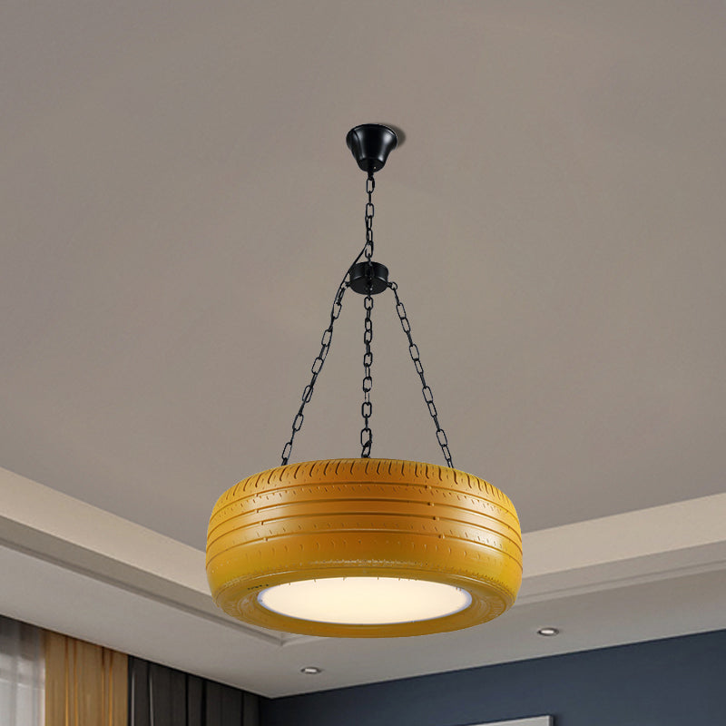 Industriële Hanglamp Autoband Rubber met Ketting voor Bar | Creatieve Verlichting Groen Geel Roze Rood Blauw | Sansoti
