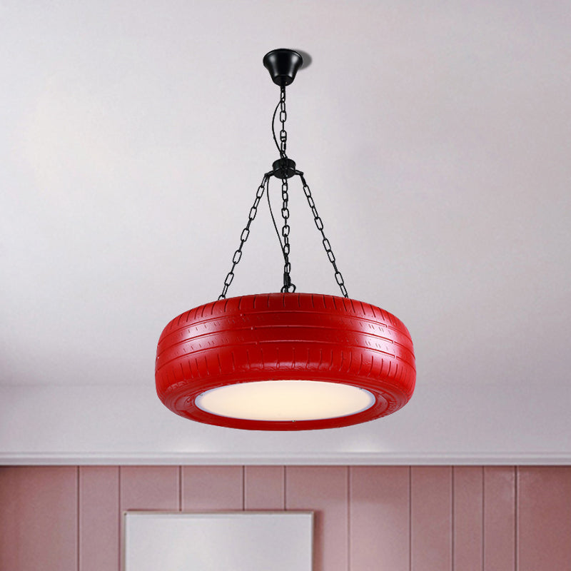 Industriële Hanglamp Autoband Rubber met Ketting voor Bar | Creatieve Verlichting Groen Geel Roze Rood Blauw | Sansoti