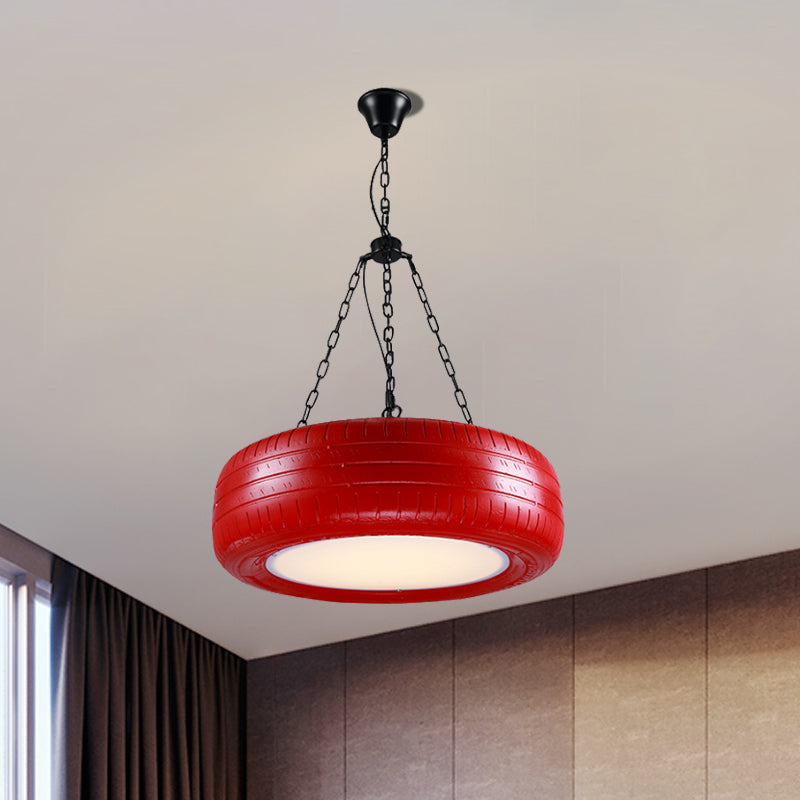 Industriële Hanglamp Autoband Rubber met Ketting voor Bar | Creatieve Verlichting Groen Geel Roze Rood Blauw | Sansoti