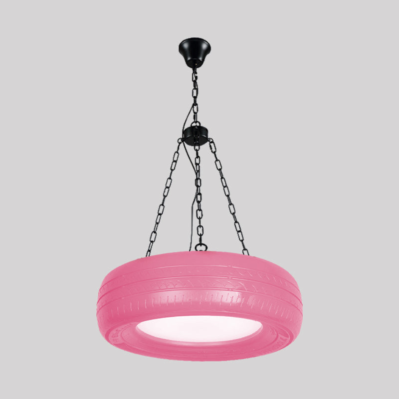 Industriële Hanglamp Autoband Rubber met Ketting voor Bar | Creatieve Verlichting Groen Geel Roze Rood Blauw | Sansoti