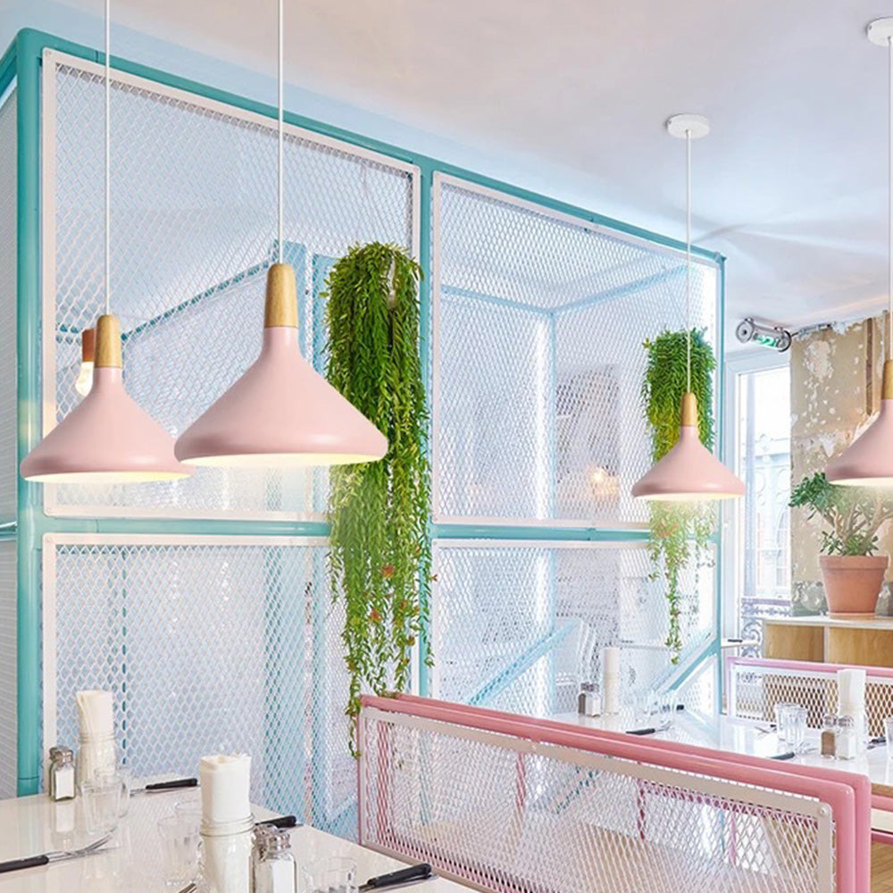 Hanglamp Scandinavisch Aluminium Hout Wit E27 Eettafel Woonkamer Minimalistisch Design Verlichting Keukeneiland | Sansoti