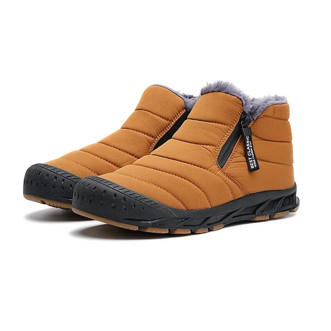 Bottes d'hiver étanches unisexes avec doublure polaire, fermeture éclair latérale et semelle antidérapante, pour garder les pieds au chaud dans la neige et en randonnée | Sansoti