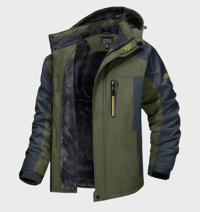 Waterdicht Fleecejack Heren met Capuchon Outdoor Winterjas Ademend Softshell Jas Wandelen Herfst Camping | Sansoti
