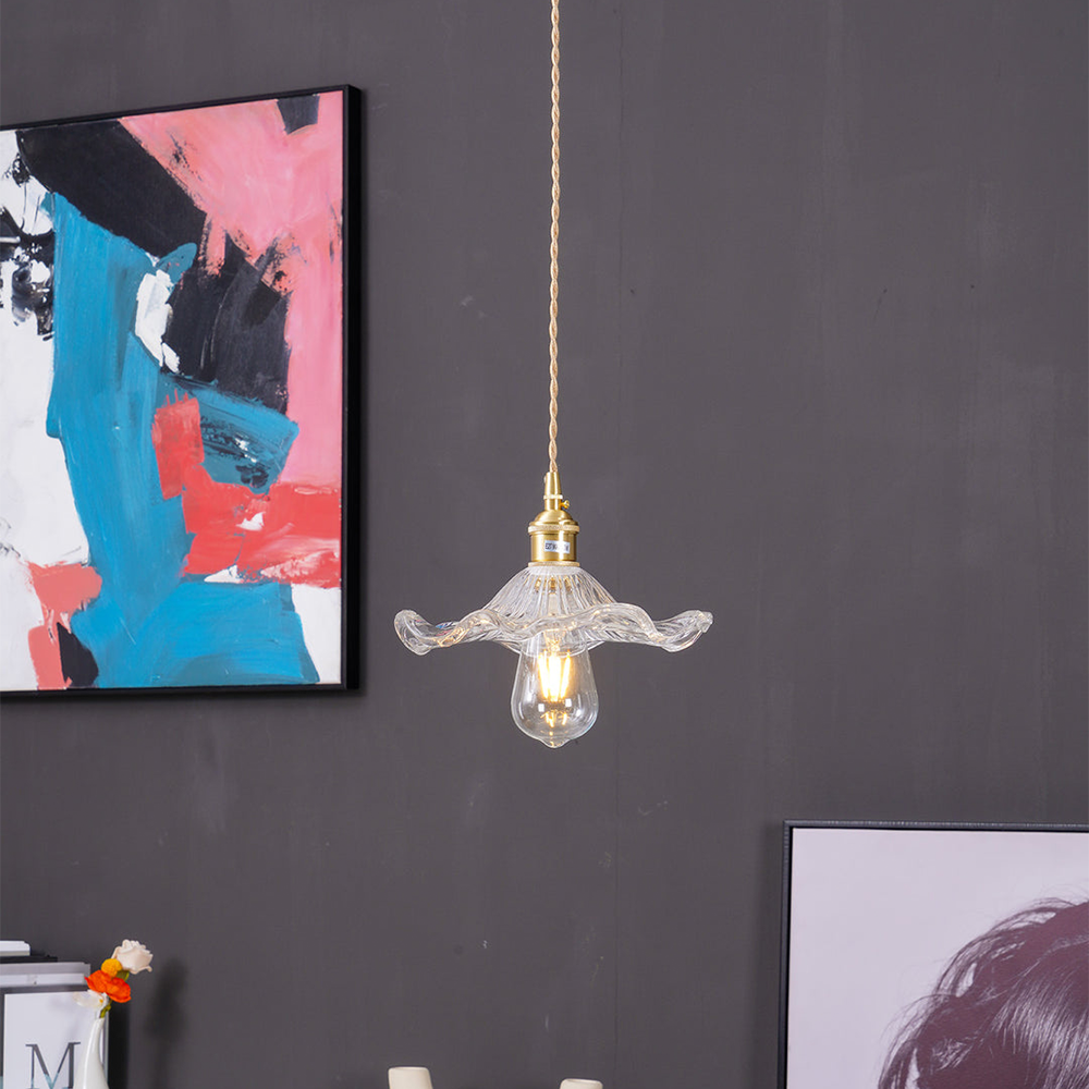 Hanglamp Glas Bloem LED Design Pendellamp Wit Woonkamer Slaapkamer Eetkamer Sfeerverlichting | Sansoti