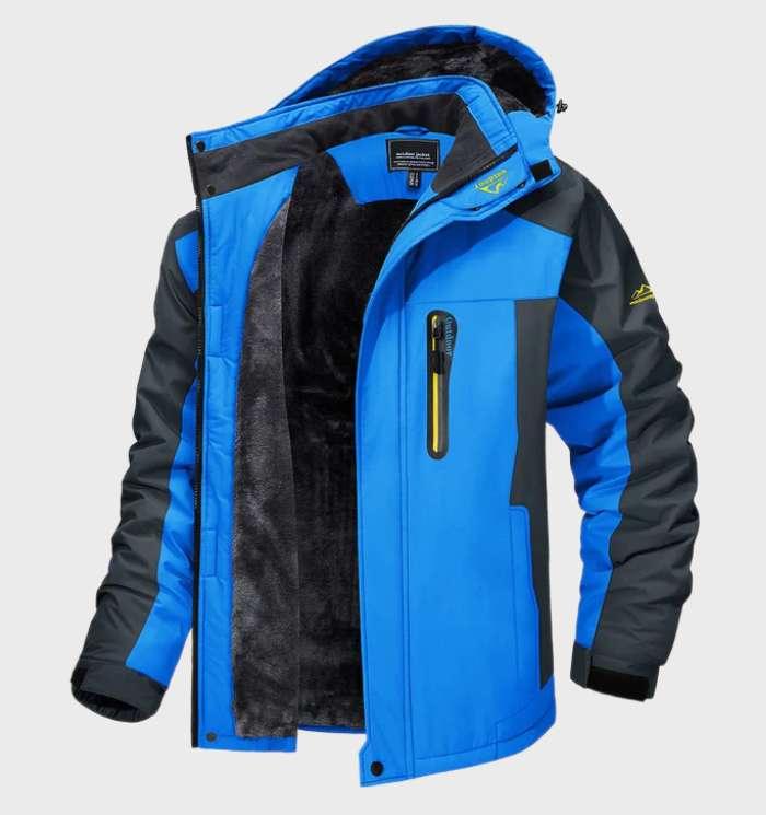 Waterdicht Fleecejack Heren met Capuchon Outdoor Winterjas Ademend Softshell Jas Wandelen Herfst Camping | Sansoti