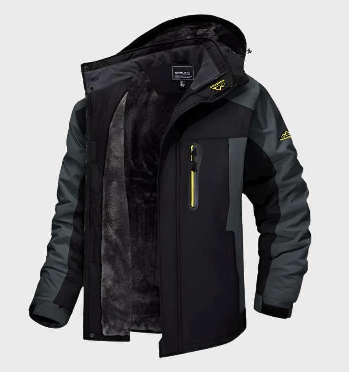 Waterdicht Fleecejack Heren met Capuchon Outdoor Winterjas Ademend Softshell Jas Wandelen Herfst Camping | Sansoti