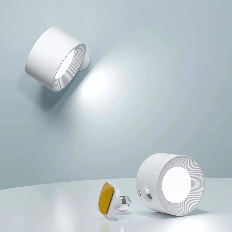 LED Wandlamp Draadloos met Accu en 360° Draaifunctie | Compact Design voor Woonkamer, Slaapkamer, Leeshoek, Hal | Instelbare Kleurtemperatuur Warmwit Neutraalwit Koudwit | Oplaadbare Verlichting 2000mAh | Sansoti