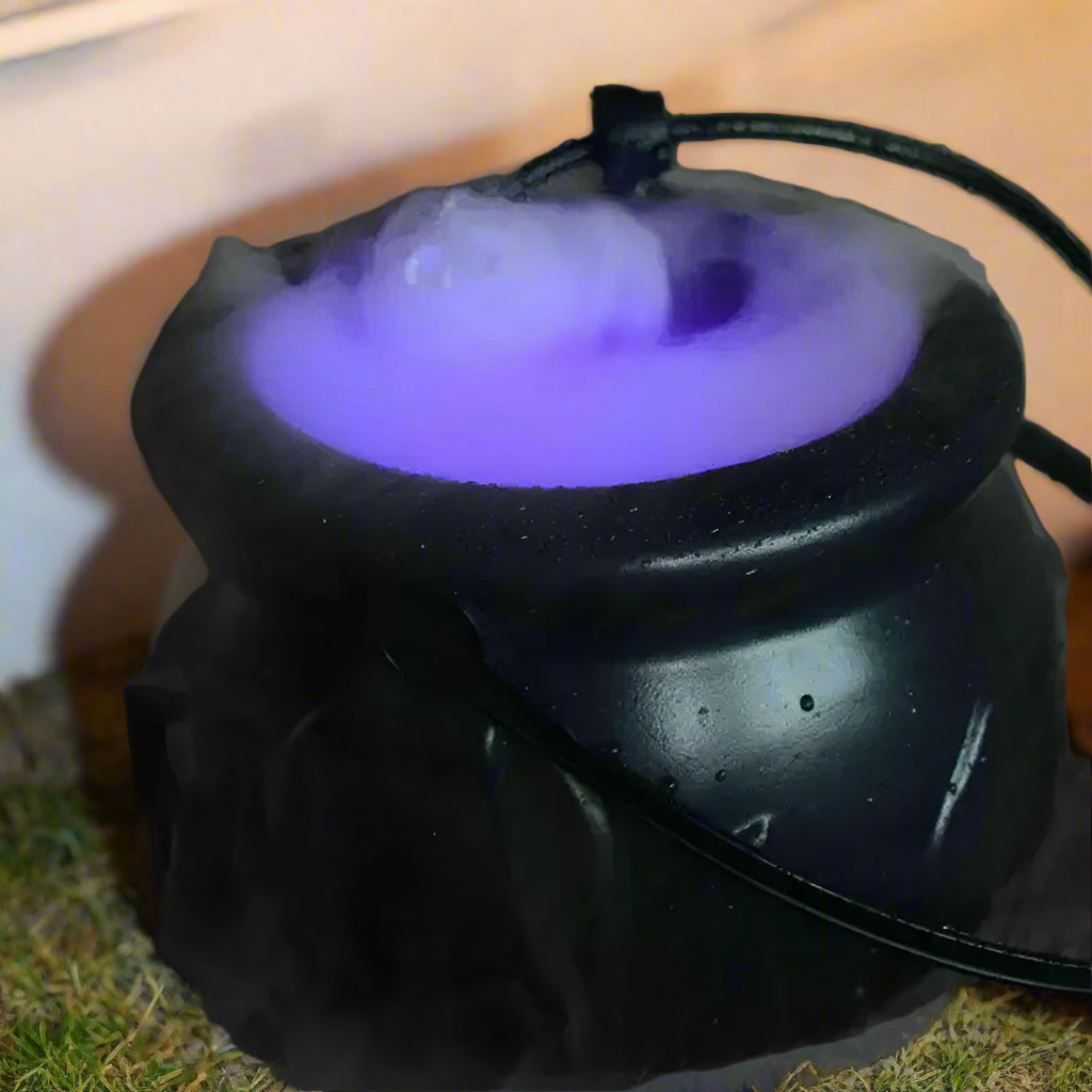Witch's Cauldron Fog Machine with LED Lighting and Fountain Function for Halloween Party Decorations, Spooky Atmosphere | Sansoti