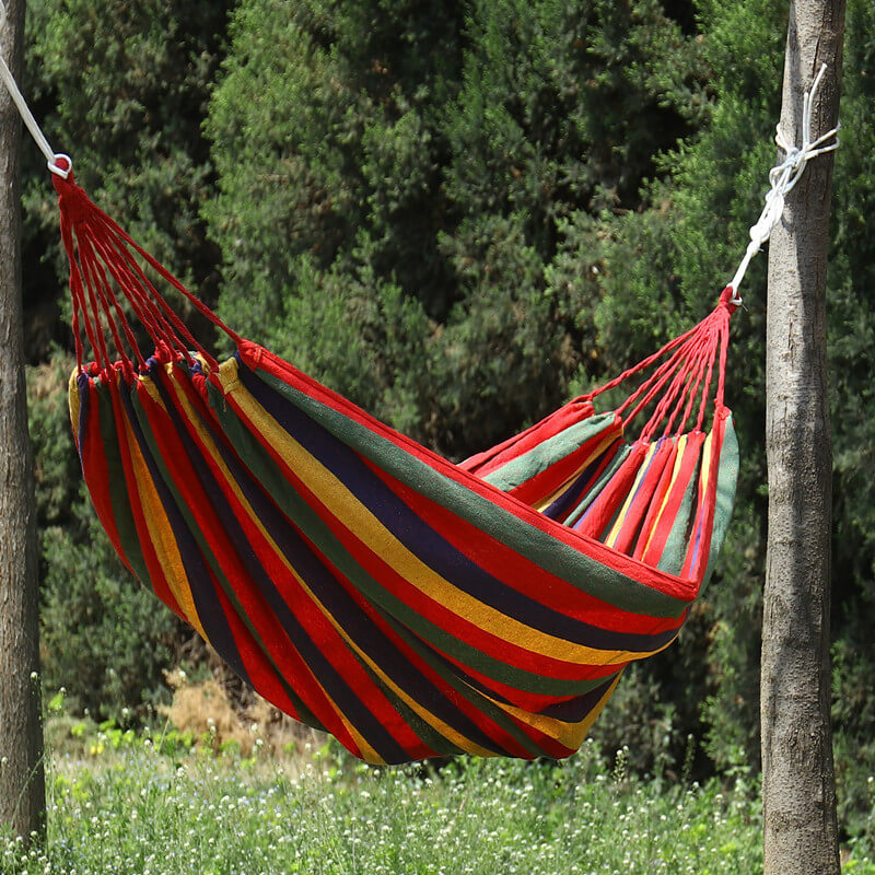 Hängematte Baumwolle Polyester 200x150cm Tragbar Innen Außen Camping Garten 200kg