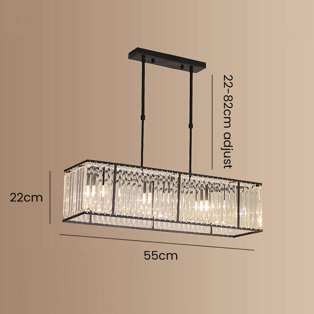 Crystal Linear Pendant Light for Kitchen Island, Dining Room Ceiling Chandelier, Scandinavian Design | Sansoti