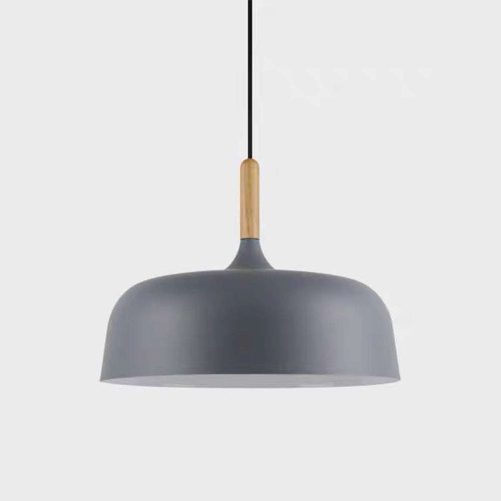 Suspension Aluminium Bois E27 Japandi Noir Table à manger Salon Design minimaliste Scandinave Éclairage | Restfield