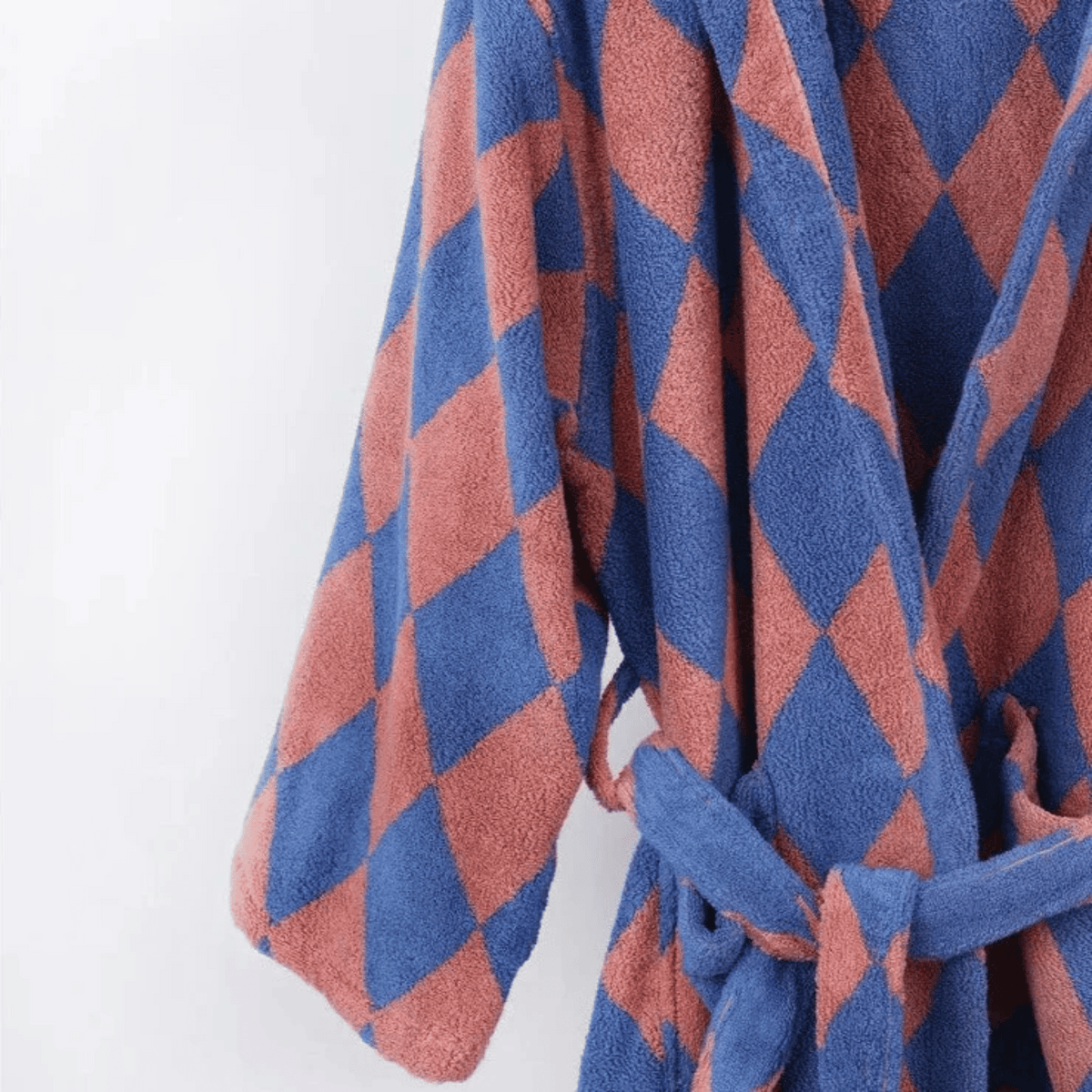 Badjas Katoen Jacquard Geometrisch Patroon Dik Luxe Spa Kwaliteit Ochtendjas Unisex Absorberend Comfortabel | Sansoti